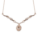 Marropino Morganite and Natural White Zircon Necklace 18 Inches in Vermeil Rose Gold Over Sterling Silver 1.45 ctw - Sticky add to cart bar