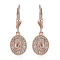 Marropino Morganite and Natural White Zircon Halo Dangle Earrings in Vermeil RG Over Sterling Silver 1.80 ctw - Sticky add to cart bar