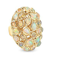 Ethiopian Welo Opal 4.49 ctw Fancy Ring in Vermeil Yellow Gold Over Sterling Silver (Size 5.5)