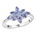 Tanzanite Ring in Platinum Over Sterling Silver (Size 10.0) 1.30 ctw - Sticky add to cart bar