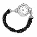 GENOA Miyota Japanese Movement Natural Thai Black Spinel, Natural White Zircon Beaded Multi Strand Bracelet Watch (7.00 In) 71.00 ctw - Sticky add to cart bar