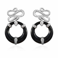 Karis Fancy Snake Earrings in Platinum Bond