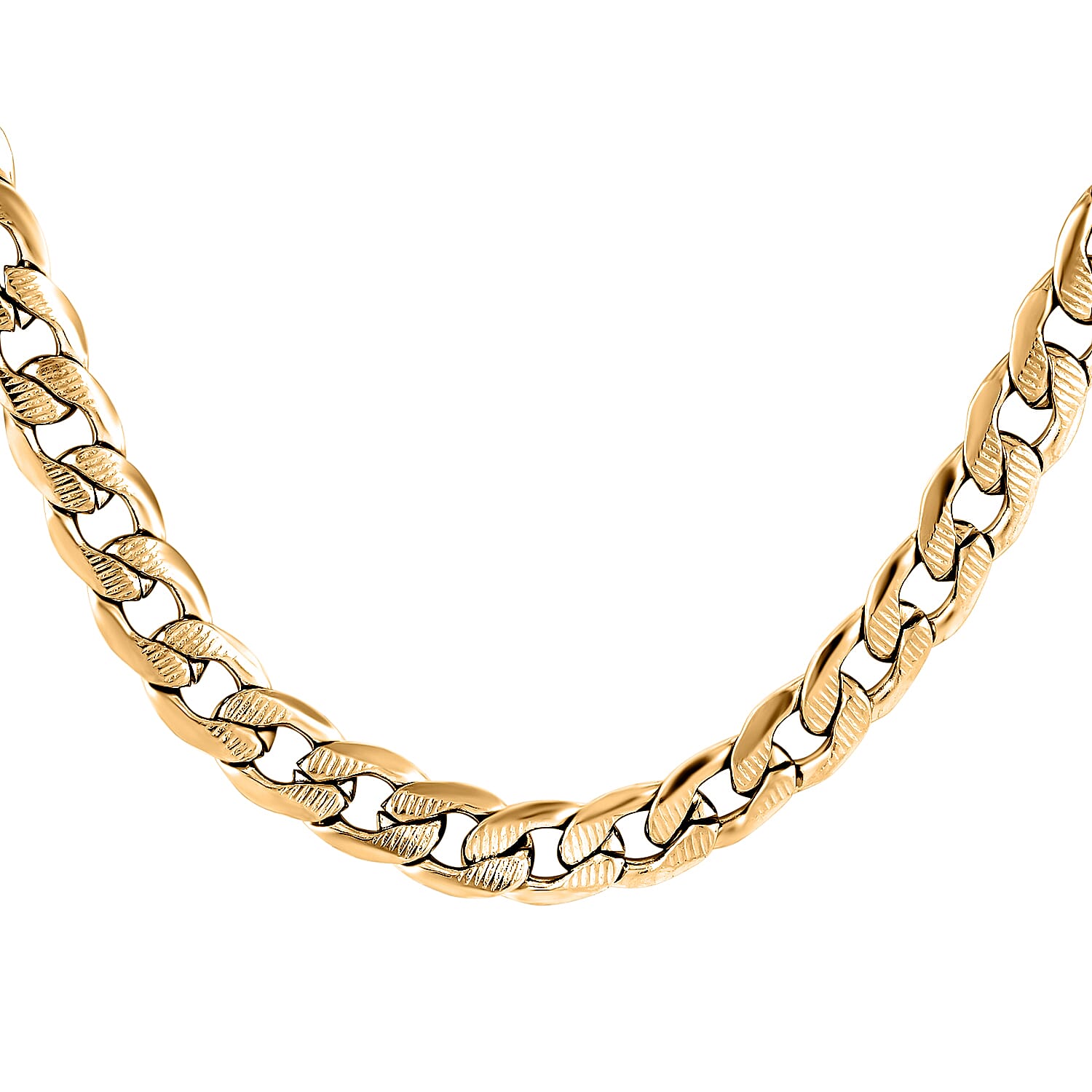Curb Chain Necklace in ION Plated Yellow Gold Stainless Steel 24 Inches 26.80 Grams
