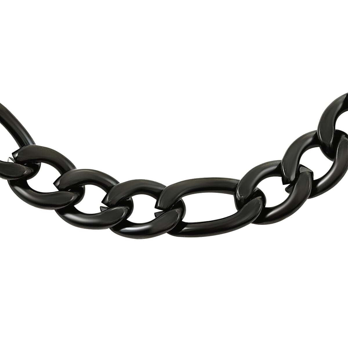 Figaro Necklace 24 Inches in ION Plated Black Stainless Steel 56.30 Grams