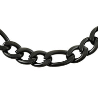 Figaro Necklace 24 Inches in ION Plated Black Stainless Steel 56.30 Grams