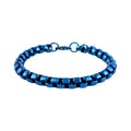 Box Bracelet in ION Plated Blue Stainless Steel (8.50 In) 25.50 Grams - Sticky add to cart bar