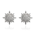 Diamond Cluster Earrings in Platinum Over Sterling Silver 0.50 ctw - Sticky add to cart bar