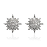 Diamond Cluster Earrings in Platinum Over Sterling Silver 0.50 ctw