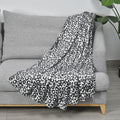 HOMESMART Black and White Striking Leopard Printed Flannel Single Layer Blanket (59"x78.7") - Sticky add to cart bar