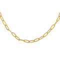 Italian 14K Yellow Gold Over Sterling Silver 4mm Diamond Cut Paperclip Necklace 16 Inches 8.80 Grams - Sticky add to cart bar