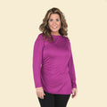 TAMSY Black Long Sleeve Drape Top - Large - Sticky add to cart bar