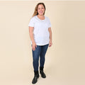 Tamsy White Knit Shirt with Embellished Neck - Large - Sticky add to cart bar