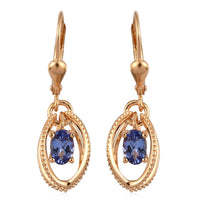 Tanzanite Fancy Earrings in Vermeil Yellow Gold Over Sterling Silver 0.90 ctw