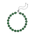 White Jade Beaded Bolo Bracelet in Sterling Silver 70.00 ctw - Sticky add to cart bar