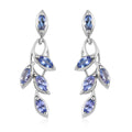 Tanzanite Leaf Earrings in Platinum Over Sterling Silver 1.60 ctw - Sticky add to cart bar