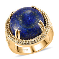 KARIS Lapis Lazuli Solitaire Ring in ION Plated 18K YG (Size 9.0) 11.50 ctw