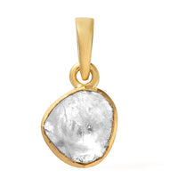 Artisan Crafted Polki Diamond Pendant in 14K Rose Gold Over Sterling Silver 0.33 ctw