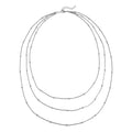 Three Layer Station Necklace (21-23 Inches) in Stainless Steel (29 g) , Tarnish-Free, Waterproof, Sweat Proof Jewelry - Sticky add to cart bar