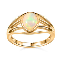 Ethiopian Welo Opal 0.80 ctw Ring in Vermeil YG Over Sterling Silver (Size 11.5)