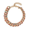 Multi Color Austrian Crystal in Goldtone