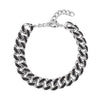 Black Austrian Crystal in Silvertone