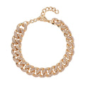 Multi Color Austrian Crystal Curb Link Chain Bracelet in Goldtone (7.50-9.50In) - Sticky add to cart bar