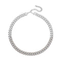 Champagne Austrian Crystal Curb Link Chain Necklace (18-22 Inches) in Goldtone - Sticky add to cart bar