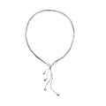 Lariat Necklace 24-28 Inches with Textured Metallic Balls in Stainless Steel 27.50 Grams - Sticky add to cart bar