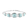 Artisan Crafted Larimar Toggle Clasp Bracelet in Sterling Silver (7.25 In) 23.40 ctw - Sticky add to cart bar