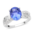 Color Change Fluorite and Natural White Zircon Ring in Rhodium Over Sterling Silver 3.40 ctw - Sticky add to cart bar