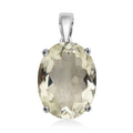 Montezuma Prasiolite Solitaire Pendant in Rhodium Over Sterling Silver 8.35 ctw - Sticky add to cart bar