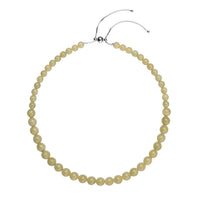 Yellow Beryl Beaded Necklace 18-22 Inches in Rhodium Over Sterling Silver 279.00 ctw