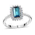 Certified RHAPSODY 950 Platinum AAAA Monte Belo Indicolite and E-F VS Diamond Halo Ring 4.50 Grams 1.50 ctw - Sticky add to cart bar