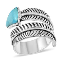 Santa Fe Style Kingman Turquoise Ring in Sterling Silver 0.50 ctw