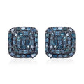 Multi Gemstone Stud Earrings in Rhodium and Platinum Over Sterling Silver 0.50 ctw - Sticky add to cart bar