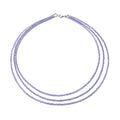 Amethyst Three Row Beaded Necklace 18 Inches with Lobster Lock in Sterling Silver 50.00 ctw - Sticky add to cart bar