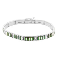 SANTA FE Style Turquoise Bracelet in Sterling Silver (8.50 In) (22.30 g) 6.75 ctw