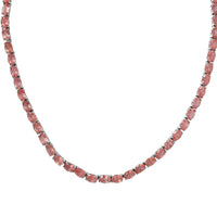 Natural Tanzanian Natronite Tennis Necklace 18 Inches in Platinum Over Sterling Silver 24.80 Grams 50.65 ctw