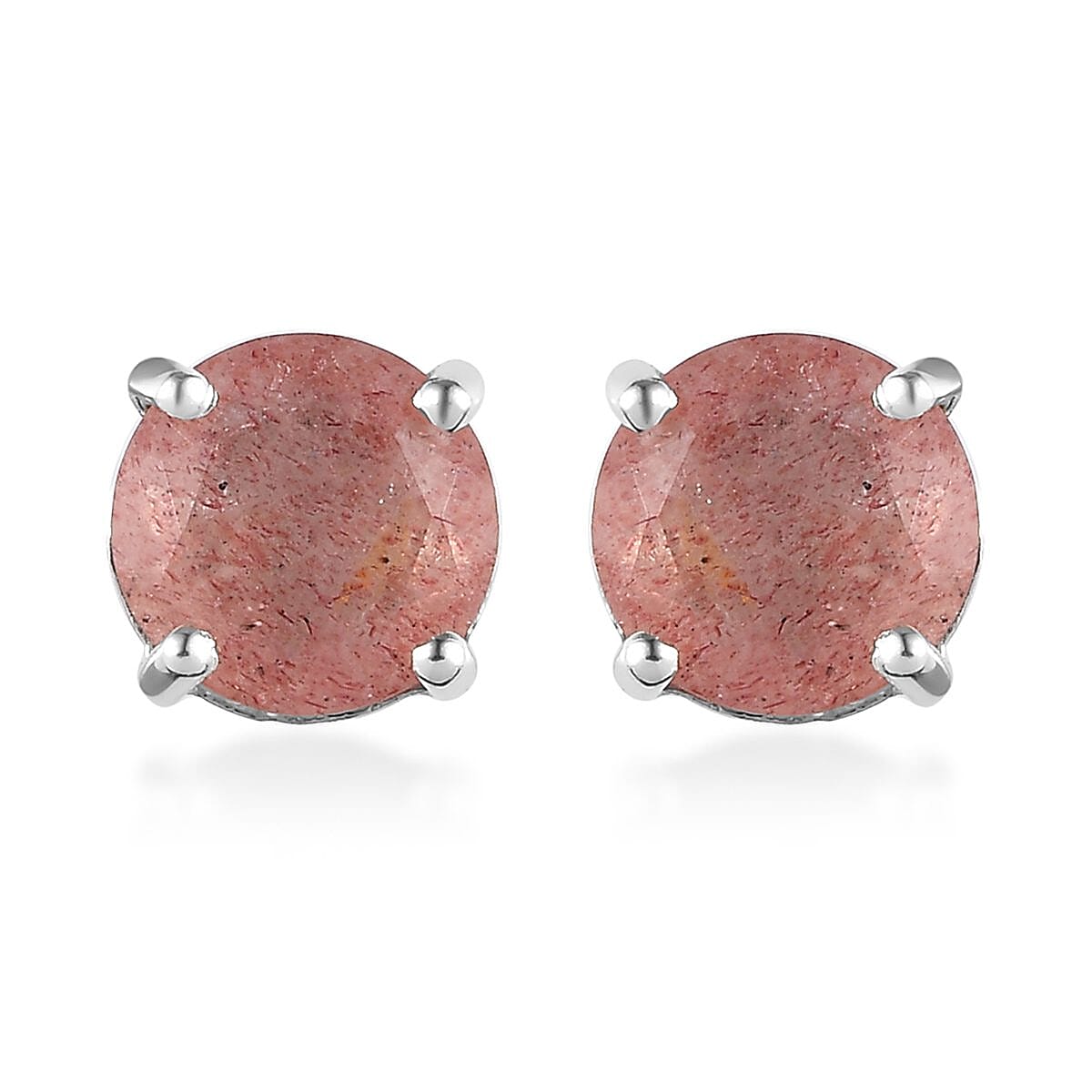 Premium Tanzanian Natronite Solitaire Stud Earrings in Platinum Over Sterling Silver 3.50 ctw