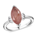 Natural Tanzanian Natronite and Diamond Ring in Platinum Over Sterling Silver 1.65 ctw - Sticky add to cart bar