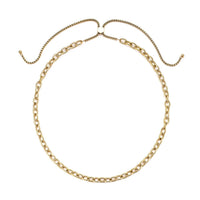 Cable Chain Necklace 18-29 Inches with Adjustable Ball in Stainless Steel