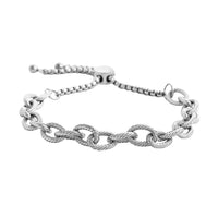 Cable Chain Bracelet with Adjustable Ball in Stainless Steel
