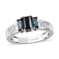Premium Monte Belo Indicolite and White Topaz Ring in Platinum Over Sterling Silver (Size 7.0) 1.25 ctw - Sticky add to cart bar