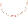EVER TRUE Paper Clip Necklace 16 Inches in ION Plated Rose Gold Stainless Steel - Sticky add to cart bar