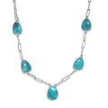 Artisan Crafted Peruvian Opalina Paper Clip Chain Station Necklace 18 Inches in Sterling Silver 42.75 ctw - Sticky add to cart bar