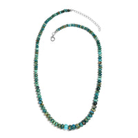 Peruvian Opalina 105.10 ctw Beaded Necklace 18-20 Inches in Rhodium Over Sterling Silver
