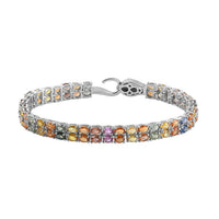 Natural Thai Black Spinel Double-Row Tennis Bracelet in Vermeil Yellow Gold Over Sterling Silver (8.00 In) 12 Grams 17.90 ctw