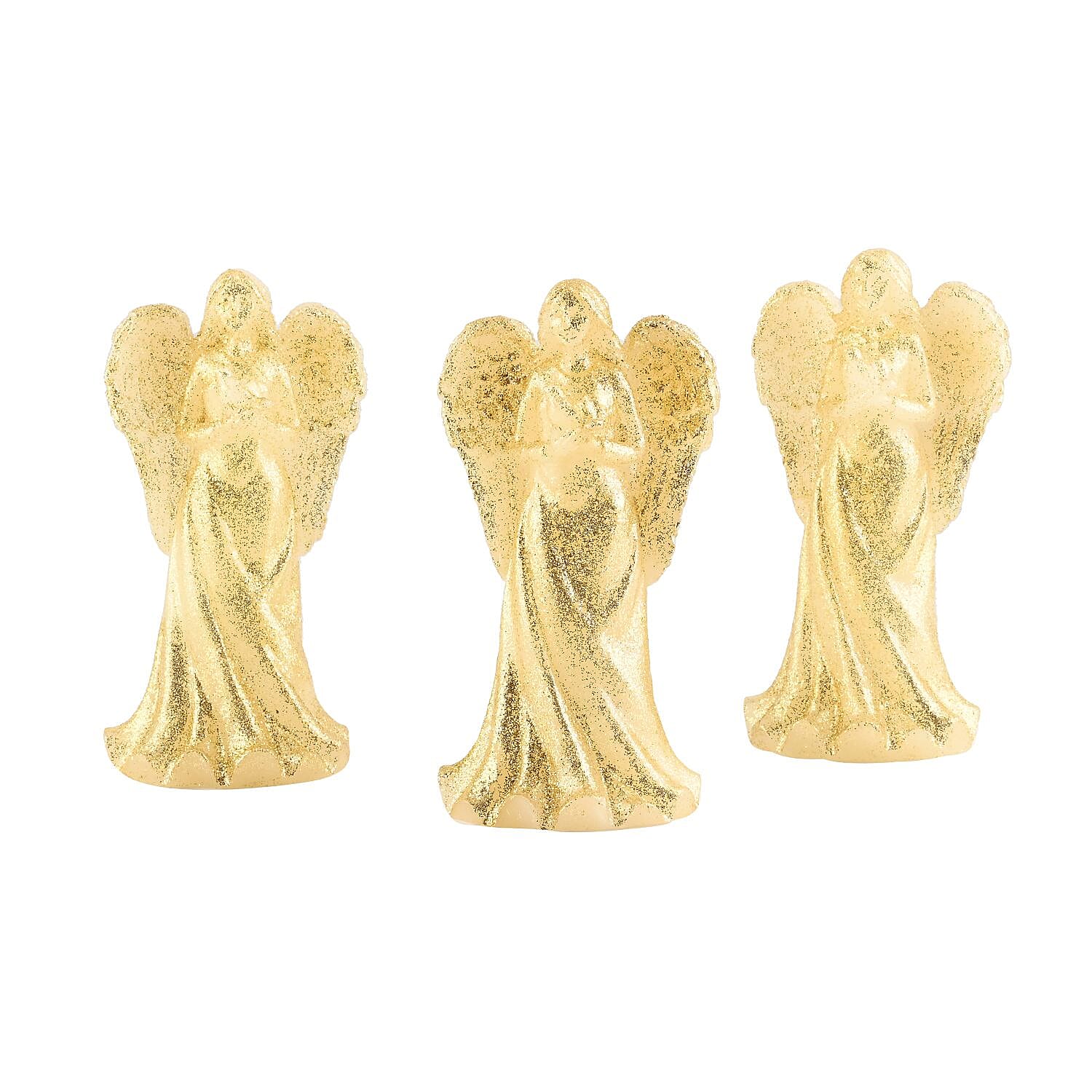 Closeout Set of 3 Wax Angels with LED Light