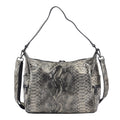 Gold and Black Snake Print Genuine Leather Hobo Bag (11.81"x4"x10.63") with Shoulder Straps - Sticky add to cart bar
