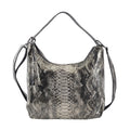 Snake Print Genuine Leather Hobo Bag with Detachable Handle Drop - Sticky add to cart bar